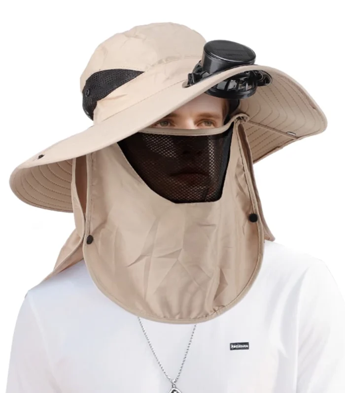 Cooling Sports Hat with Built-in Fan 360° Rotatable USB Rechargeable Sun Hat for Men