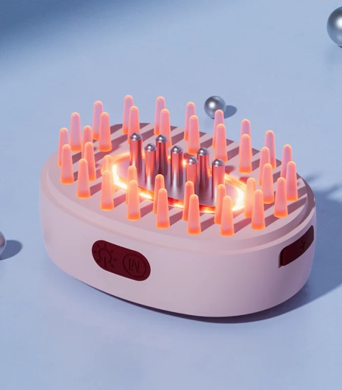 7-Color LED Scalp Massager with Hair Oil Applicator