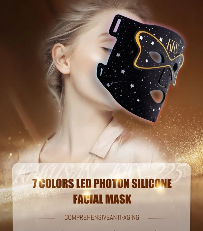7-Color LED Facial Mask Rechargeable Silicone Light Device for Home Skincare
