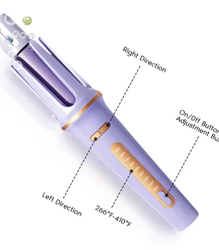 Auto Hair Curler with Sensor & Adjustable Heat, 360° Swivel Cord