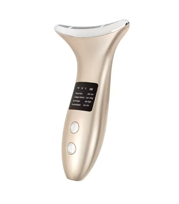 LED Facial & Neck Massager with Sonic Vibration, 3 Modes for Skincare